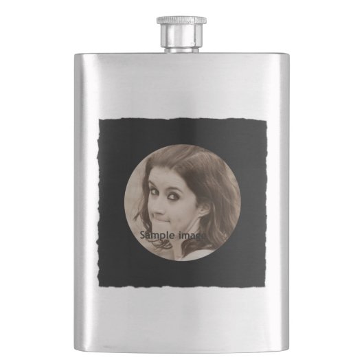 DIYはあなた自身の黒くパーソナライズな写真フレームを作成します フラスク (正面)