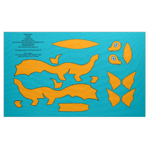 DIYはコイのドラゴンPlushie - Orenji Ogon --を切り、縫います ファブリック