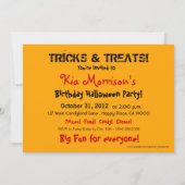 DIYはハロウィンの衣裳の写真の誕生会をからかいます 招待状 (裏面)