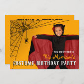 DIYはハロウィンの衣裳の写真の誕生会をからかいます 招待状 (正面/裏面)