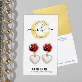 DIYイヤリングジュエリーボーカードフェイク金ゴールドスワッシュロゴ 名刺