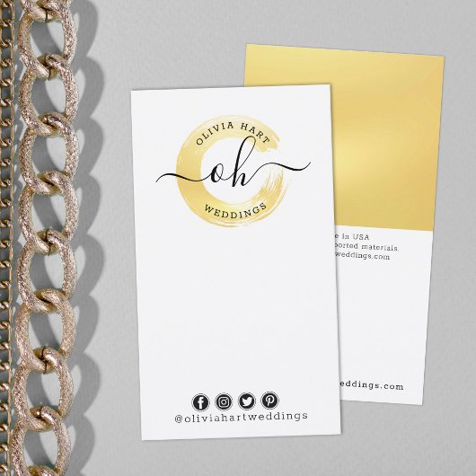 DIYイヤリングジュエリーボーカードフェイク金ゴールドスワッシュロゴ 名刺