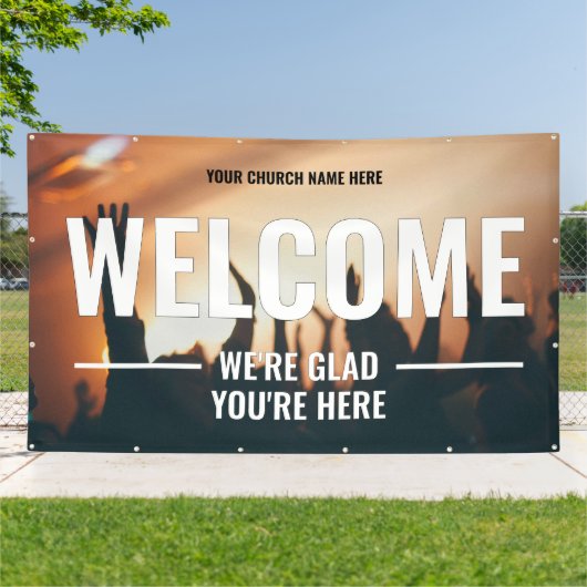 DIYウェルカムチャーチアウトドアバナー 横断幕 (外側)