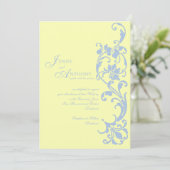 DIYエレガントシンプルインButtercream and Sky Blue 招待状 (スタンド正面)