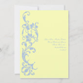 DIYエレガントシンプルインButtercream and Sky Blue 招待状 (裏面)