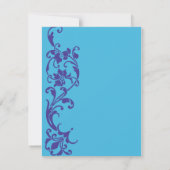 DIYエレガントシンプルヴィンテージ紫&スカイブルー 出欠カード (裏面)