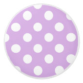 DIYカスタムな色の水玉模様A02の紫色 セラミックノブ (正面)