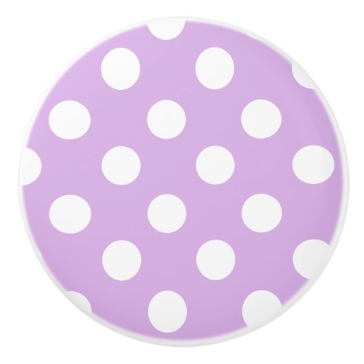 DIYカスタムな色の水玉模様A02の紫色 セラミックノブ (正面)