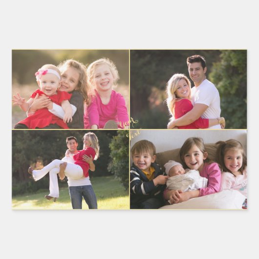 DIYカスタムウェディングの作成誕生日クリスマスフォト ラッピングペーパーシート (正面)