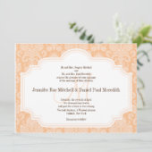 DIYカスタムウエディング招待状ピーチダマスク 招待状 (スタンド正面)