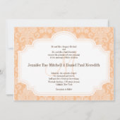 DIYカスタムウエディング招待状ピーチダマスク 招待状 (正面)