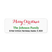 DIYカスタムエレガントメリークリスマス差出人住所 ラベル (正面)