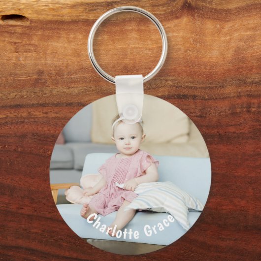 DIYカスタムパーソナライズされた写真と名前 キーホルダー (正面)
