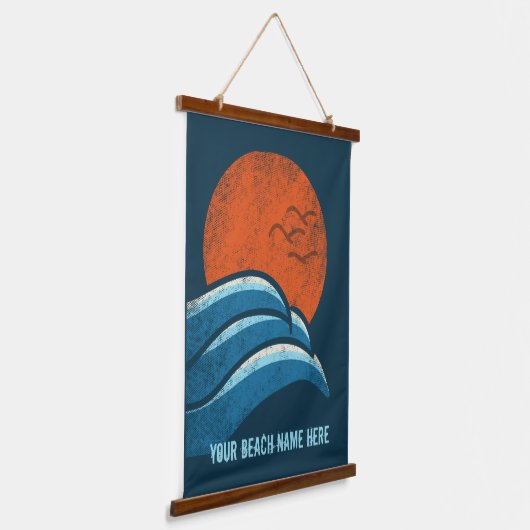 DIYカスタムビーチ旅行ポスター海サーフィンテーマ 吊り下げ型タペストリー (傾斜あり)