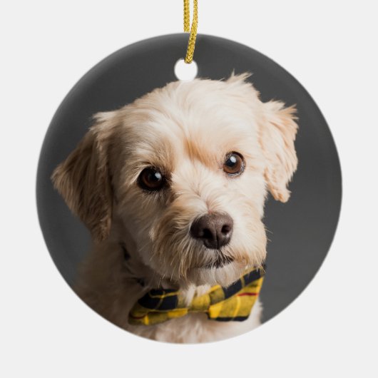 DIYカスタムフォトクリスマス セラミックオーナメント (正面)