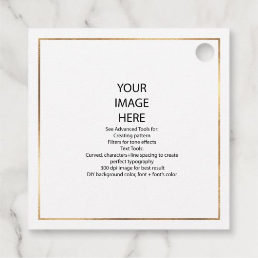 DIYカスタム小フェイク角金ゴールドつる枠 フェイバータグ (裏面)