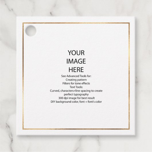 DIYカスタム小フェイク角金ゴールドつる枠 フェイバータグ (正面)