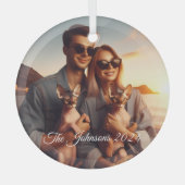 DIYカスタム思い出に残るスフィンクス猫ファミリーペット ガラスオーナメント (正面)