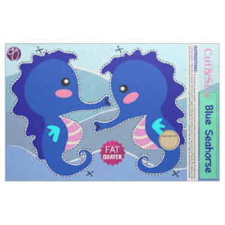 DIYカットソー：ブルーシーホース ファブリック