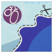 DIYカットソー：ブルーシーホース ファブリック (クローズアップ)