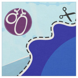 DIYカットソー：ブルーシーホース ファブリック