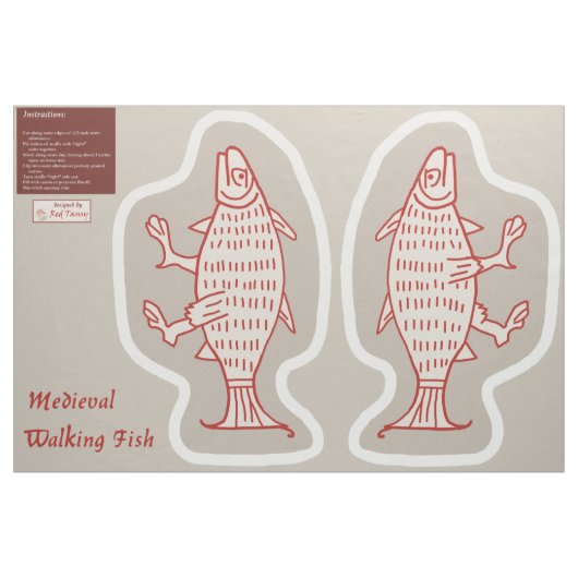 DIYカット&縫い中世歩く魚 ファブリック (ヤード)