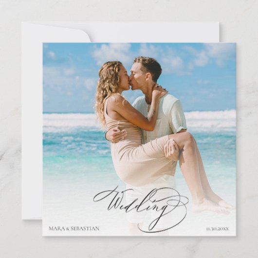 *~ DIYカップル写真RSVP QR AR6 結婚's 招待状 (正面)