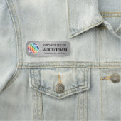 DIYカラーつや消しグレー印刷プラスチック従業員 名札 (インサイチュ)