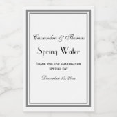 DIYカラーエレガントグレー枠付きウォーターボトルラベル ワインラベル (シングルラベル)