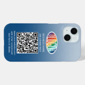 DIYカラーグラデーション・ビジネスロゴ&QRコードタフ Case-Mate iPhoneケース (裏面 (横))