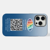 DIYカラーグラデーション・ビジネスロゴ&QRコード iPhoneケース (裏面横)
