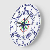 DIYカラーコンパスバラファミリ名日付Estdロケーション ラージ壁時計 (傾斜)