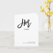 DIYカラーシックなブラシスクリプト彼女の誓いカード カード (黄色い花)