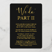 DIYカラーシーケ結婚ルのフォトブラック私たちはパートII 箔招待状 (正面)