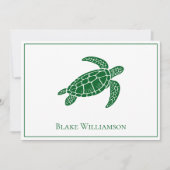 DIYカラーズウミガメ#6フレームブルー ノートカード (正面)