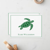 DIYカラーズウミガメ#6フレームブルー ノートカード (正面/裏面インサイチュ)