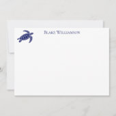 DIYカラーズウミガメ#6NFブルー ノートカード (正面)