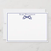 DIYカラーズエレガントリボン#6枠ブルー ノートカード (正面)