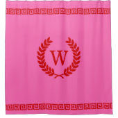 DIYカラーズギリシャ語鍵S月桂樹モノマーレッドピンクS シャワーカーテン (正面)