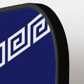 DIYカラーズギリシャ鍵SローレルモノガムホワイトブルーS ピックルボールラケット (左詳細)