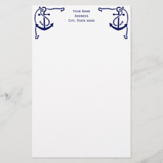 DIYカラーズコーナーいかりとロープ 便箋 (正面)