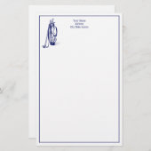 DIYカラーズゴルフバッグゴルフクラブブルー 便箋 (正面/裏面)