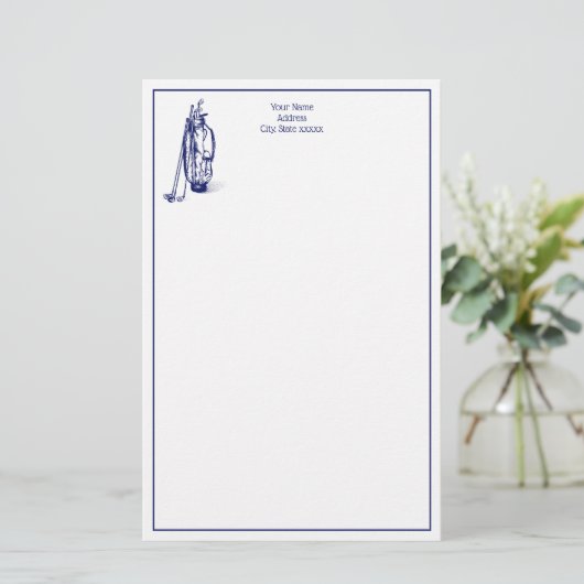 DIYカラーズゴルフバッグゴルフクラブブルー 便箋 (スタンド正面)