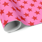 DIYカラーズスターズ大SVホットピンクレッド ラッピングペーパー (ロールコーナー)