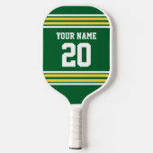 DIYカラーズチームジャージストライプーイエローグリーンSV Pic ピックルボールラケット (裏面)