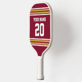 DIYカラーズチームジャージストライプ金ゴールドブルゴーニュSV ピックルボールラケット (左)