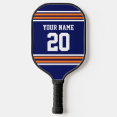 DIYカラーズチームジャージーストライプズOrange Blue SV ピックルボールラケット (裏面)