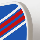 DIYカラーズチームジャージーストライプズRed Sapphire SV ピックルボールラケット (左詳細)