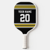 DIYカラーズチームジャージーストライプズYellow Black SV ピックルボールラケット (裏面)