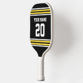 DIYカラーズチームジャージーストライプズYellow Black SV ピックルボールラケット (左)